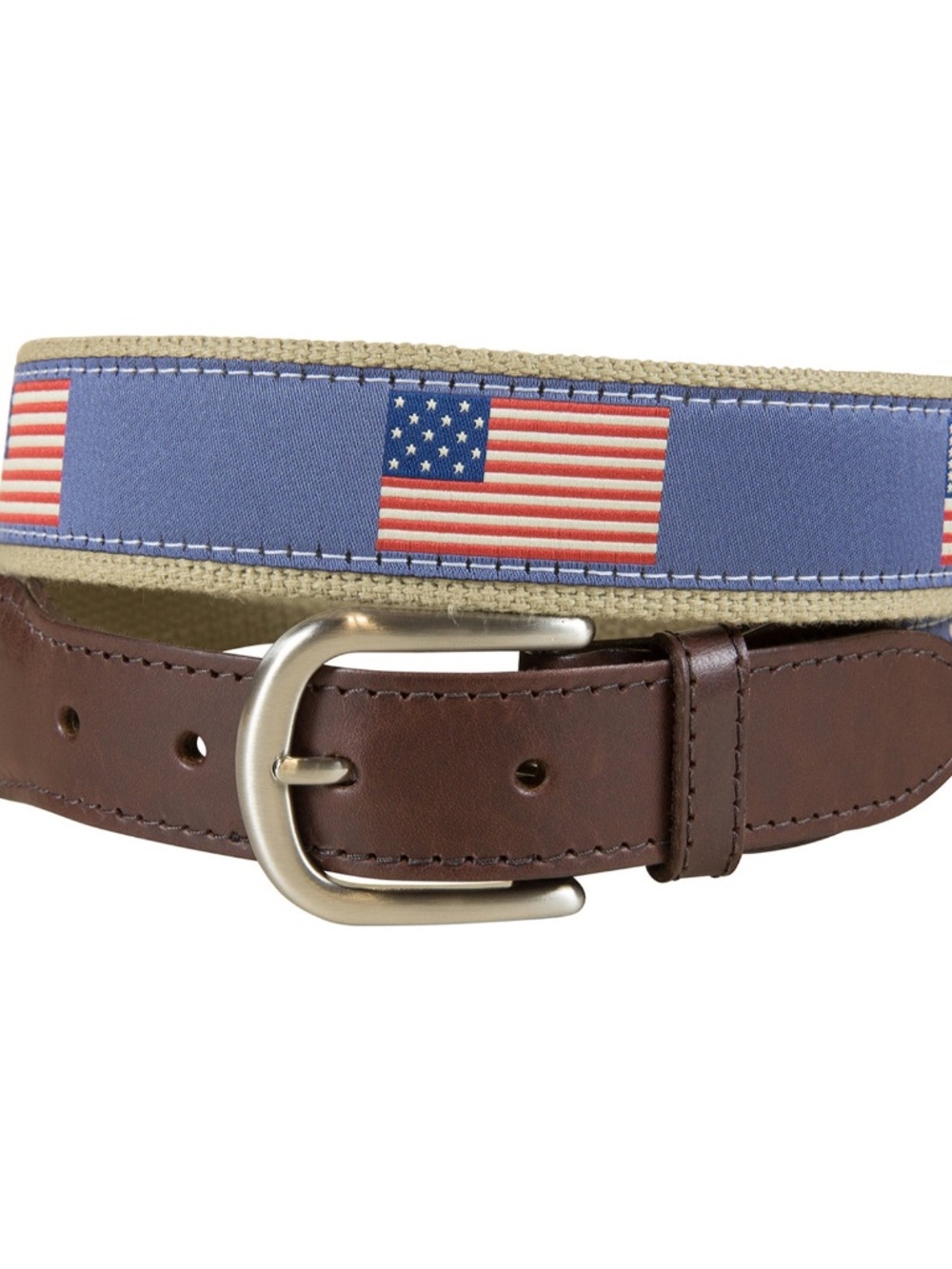 Belted Cow Company Historical American Flags Ribbon Club Belt- 42
